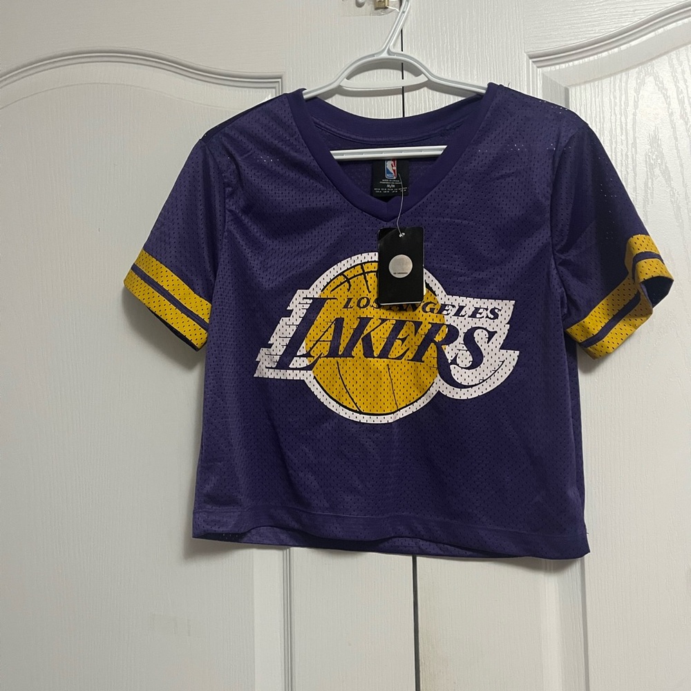 NWT NBA Womenβs Cropped Los Angeles Lakers Jersey